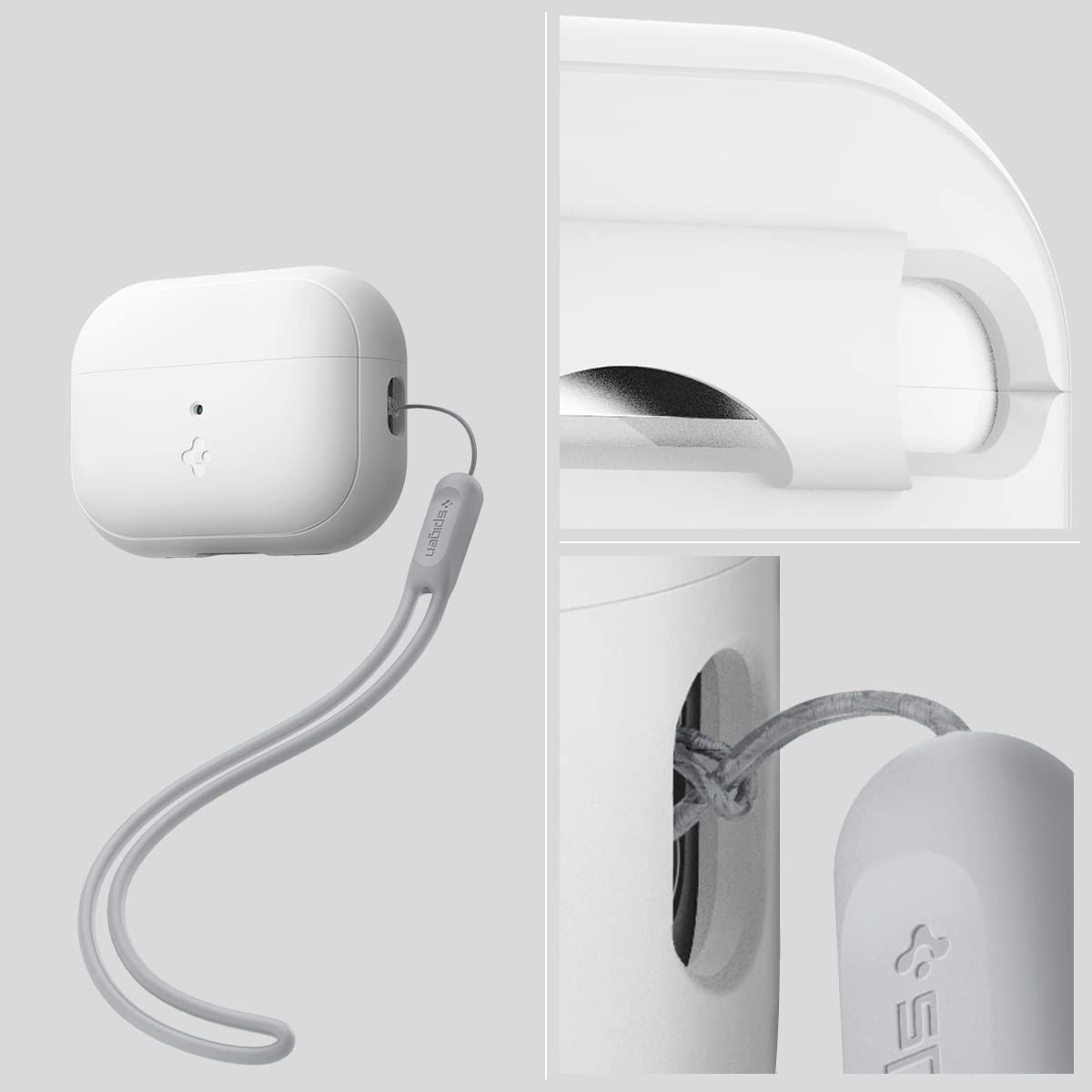 Oryginalne etui od marki Spigen z serii Silicone Fit dla AirPods Pro 2